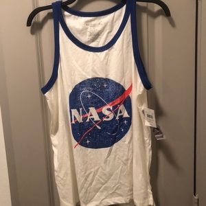LAST CHANCE NASA Tank Top XL NWT Sleeveless Outer Space Casual Cream Color